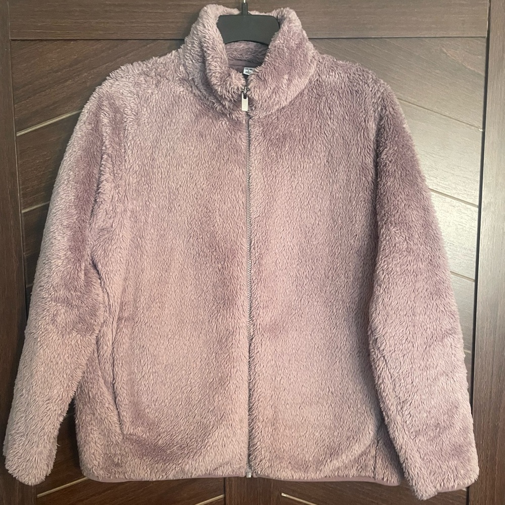 Uniqlo fluffy fleece zip up jacket EUC size large